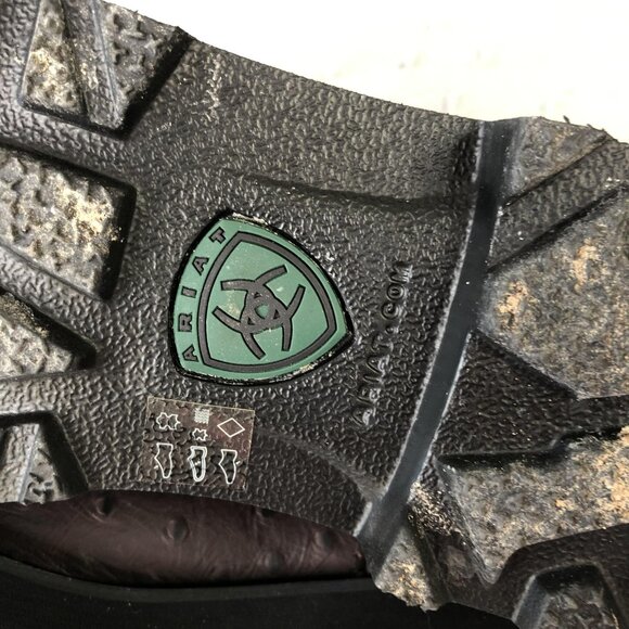 Ariat Fatbaby Boots Womens Size 7.5 Brown Ostrich Print Blush Suede 4LR 14765 - Picture 8 of 16